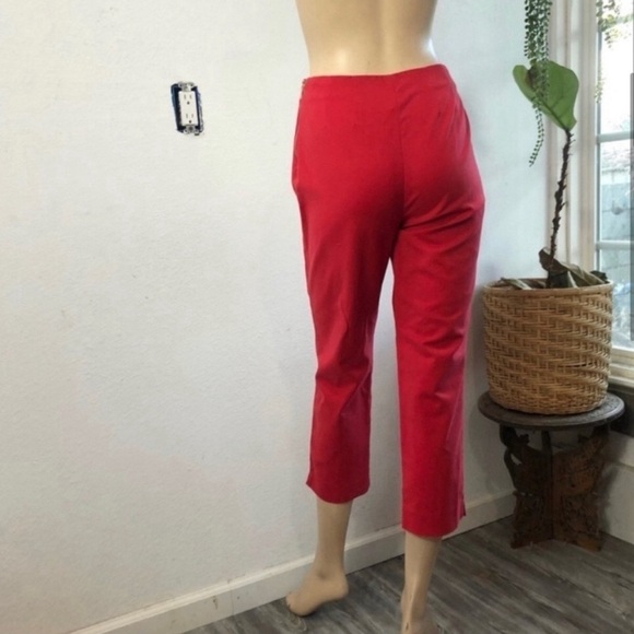 ST.John red ankle crop pants red side zipper size:4 - Picture 15 of 16